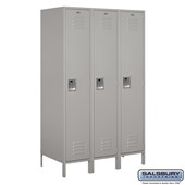 18" Wide Single Tier Standard Metal Locker - 3 Wide - 6 Feet High - 21 Inches Deep
