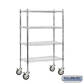36" Wide Mobile Wire Shelving - 69 Inches High - 18 Inches Deep