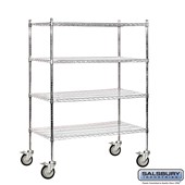 48" Wide Mobile Wire Shelving - 69 Inches High - 24 Inches Deep