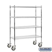 48" Wide Mobile Wire Shelving - 69 Inches High - 18 Inches Deep