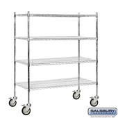 60" Wide Mobile Wire Shelving - 69 Inches High - 24 Inches Deep