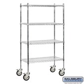 36" Wide Mobile Wire Shelving - 80 Inches High - 18 Inches Deep