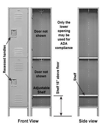 ADA Compliant Double Tier Metal Locker