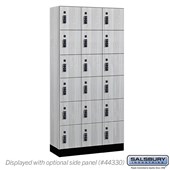 12" Wide Premier Wood Locker - Six Tier Box Style - 3 Wide - 6 Feet High - 15" Deep - Resettable Combination Locks