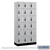 12" Wide Premier Wood Locker - Six Tier Box Style - 3 Wide - 6 Feet High - 18" Deep - Resettable Combination Locks