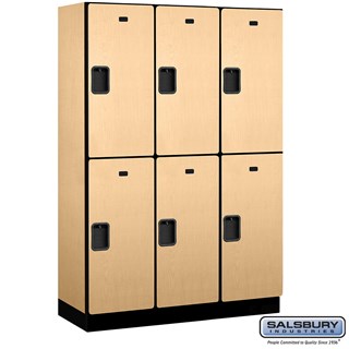 18" Wide Double Tier Designer Wood Lockers
