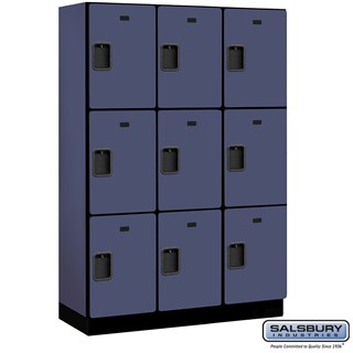 18" Wide Triple Tier Designer Wood Lockers