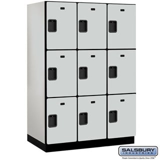 18" Wide Triple Tier Designer Wood Lockers
