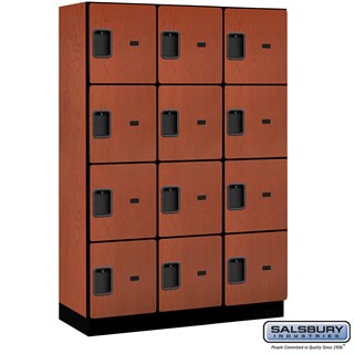 18" Wide Four Tier Designer Wood Lockers