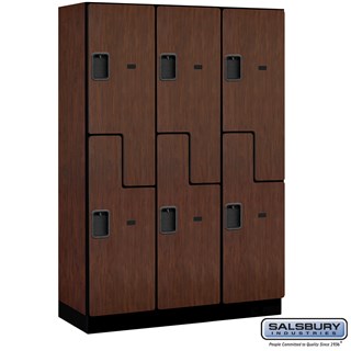 18" Wide Double Tier 'S' Style Designer Wood Lockers
