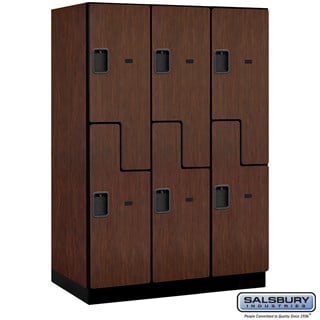 18" Wide Double Tier 'S' Style Designer Wood Lockers
