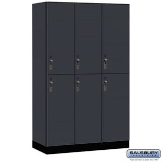 18" Wide Double Tier Premier Wood Lockers