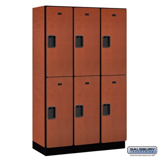 15" Wide Double Tier Designer Wood Lockers