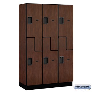 15" Wide Double Tier 'S' Style Designer Wood Lockers