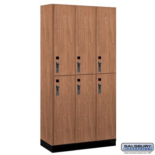 12" Wide Double Tier Premier Wood Lockers