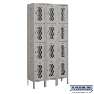 12" Wide Four Tier Vented Metal Lockers