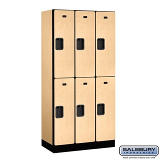 12" Wide Double Tier Designer Wood Lockers