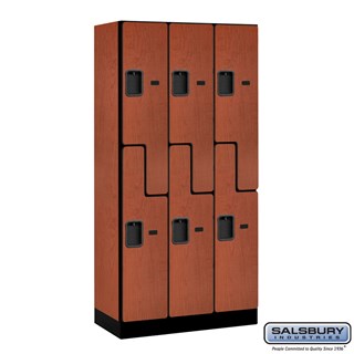 12" Wide Double Tier 'S' Style Designer Wood Lockers