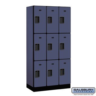 12" Wide Triple Tier Designer Wood Lockers