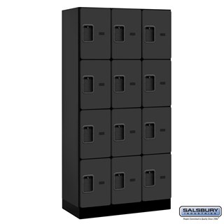 12" Wide Four Tier Designer Wood Lockers