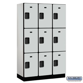 15" Wide Triple Tier Designer Wood Lockers