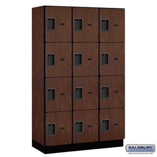 15" Wide Four Tier Designer Wood Lockers