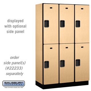 15" Wide Double Tier Designer Wood Lockers
