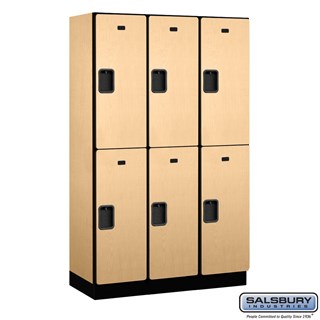 15" Wide Double Tier Designer Wood Lockers