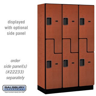 15" Wide Double Tier 'S' Style Designer Wood Lockers