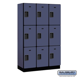 15" Wide Triple Tier Designer Wood Lockers