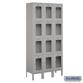 12" Wide Four Tier See-Through Metal Lockers