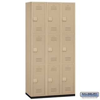 12" Wide Triple Tier Heavy Duty Plastic Lockers