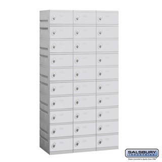 12" Wide Ten Tier Plastic Lockers