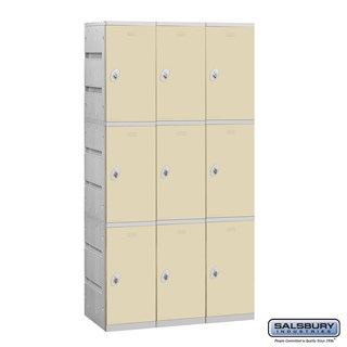 12" Wide Triple Tier Plastic Lockers