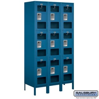 15" Wide Triple Tier See-Through Metal Lockers