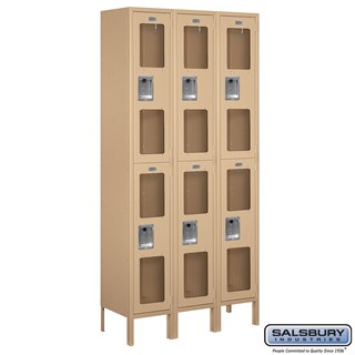 12" Wide Double Tier See-Through Metal Lockers