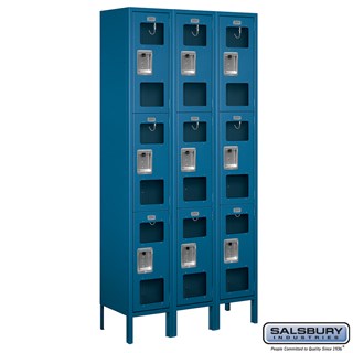 12" Wide Triple Tier See-Through Metal Lockers