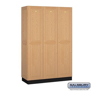 16" Wide Single Tier Solid Oak Executive Wood Lockers