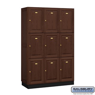 16" Wide Solid Oak Executive Wood Lockers
