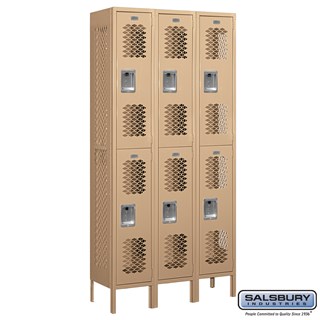 12" Wide Double Tier Vented Metal Lockers