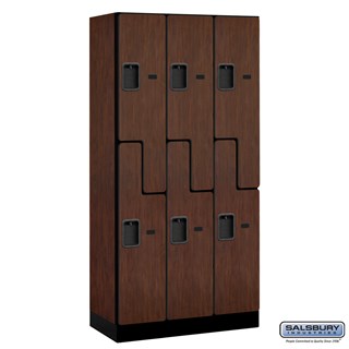12" Wide Double Tier 'S' Style Designer Wood Lockers