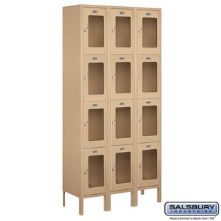 12" Wide Four Tier See-Through Metal Lockers