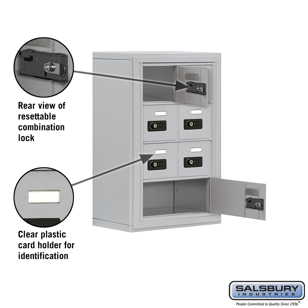 Cell Phone Storage Locker 4 Door High Unit (8 Inch Deep Compartments