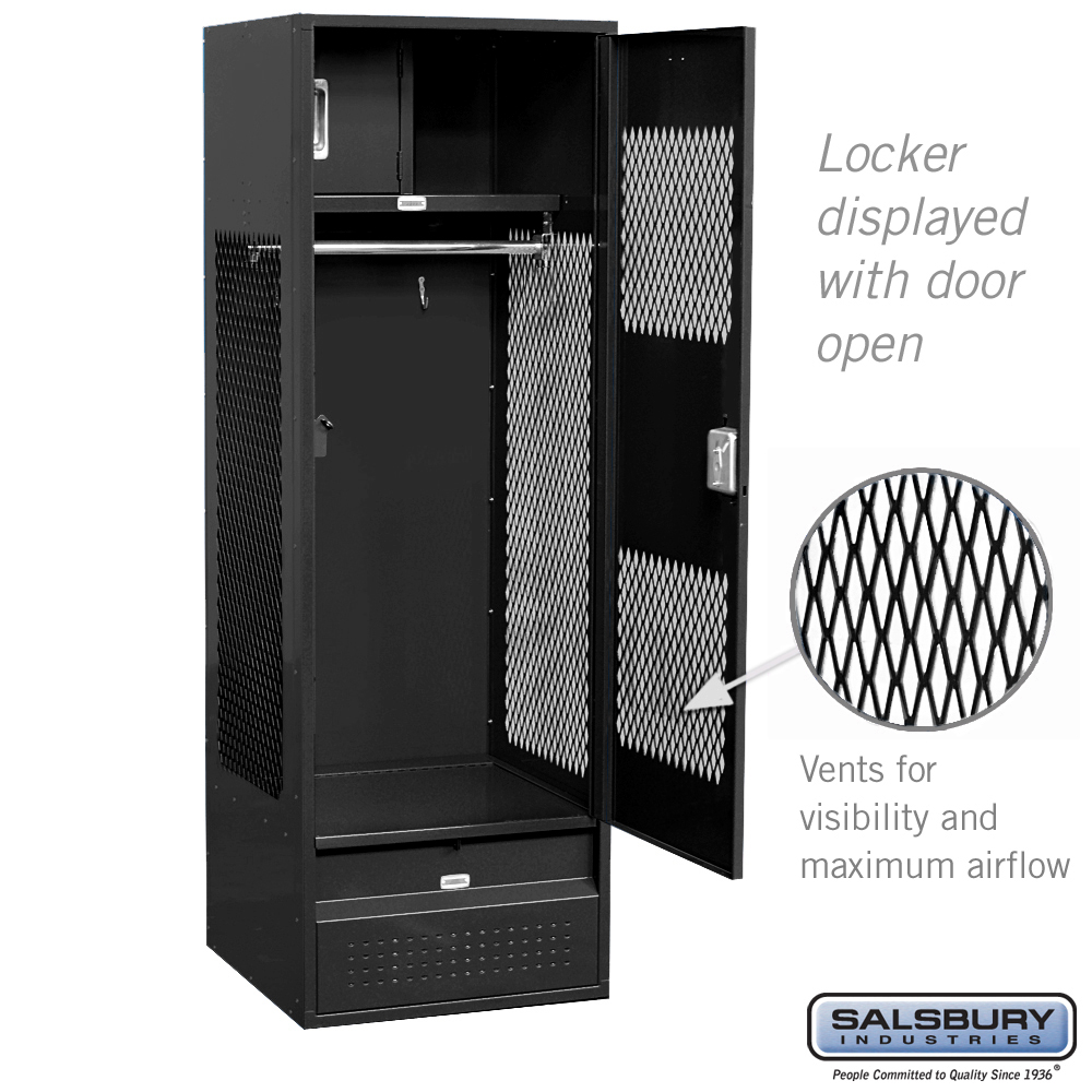 Open Access Standard Metal Locker 6 Feet High 24 Inches Deep
