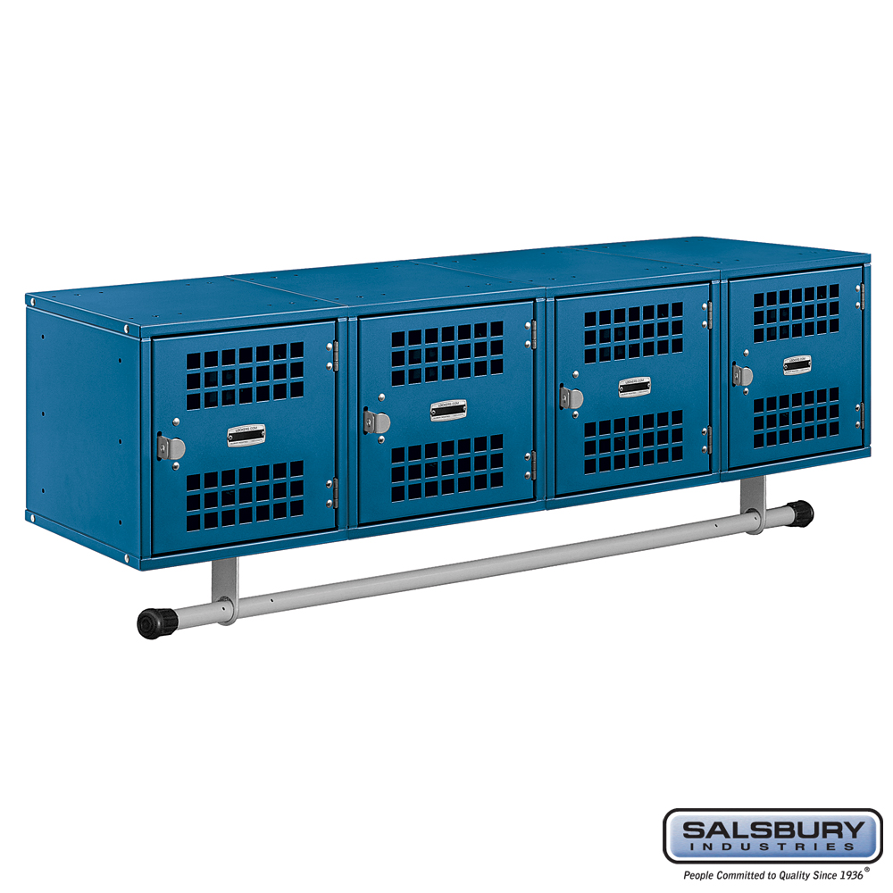 Wall Mounted Metal Locker Box Style 4 Vented Doors 48 Inches Wide