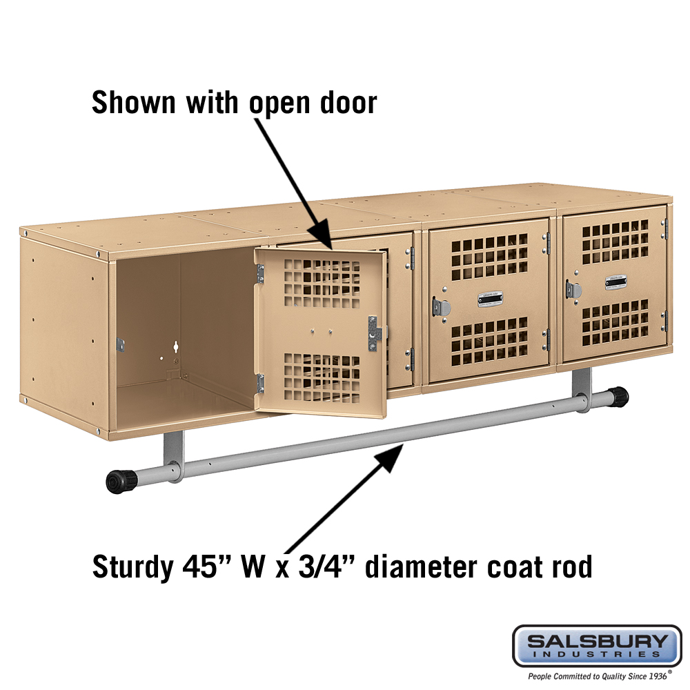 Wall Mounted Metal Locker Box Style 4 Vented Doors 48 Inches Wide