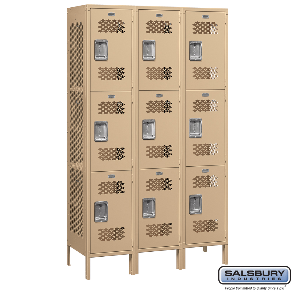 15 Wide Triple Tier Vented Metal Locker 3 Wide 6 Feet High 18 15 Wide Triple Tier Vented Metal Locker 3 Wide 6 Feet High 18
