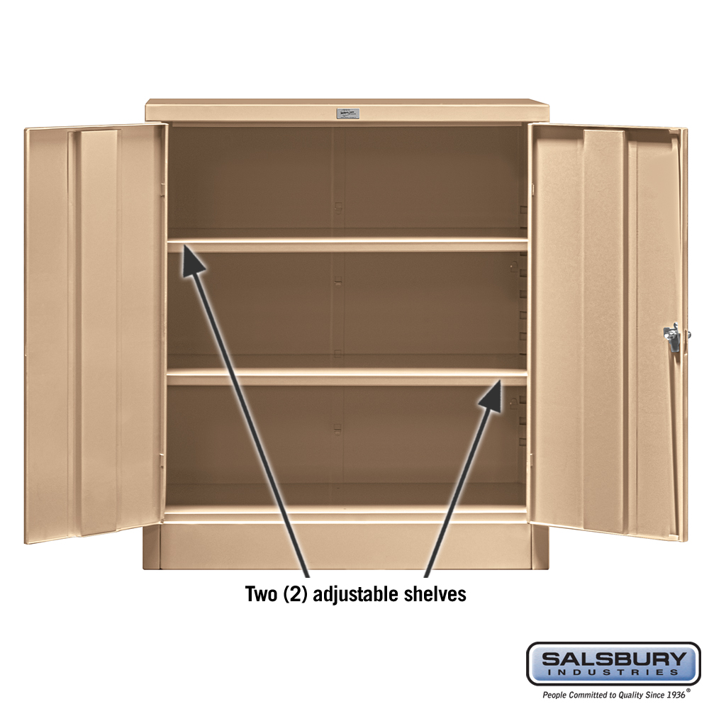 36" Wide Counter Height Storage 42 Inches High 18 Inches Deep Tan Assembled