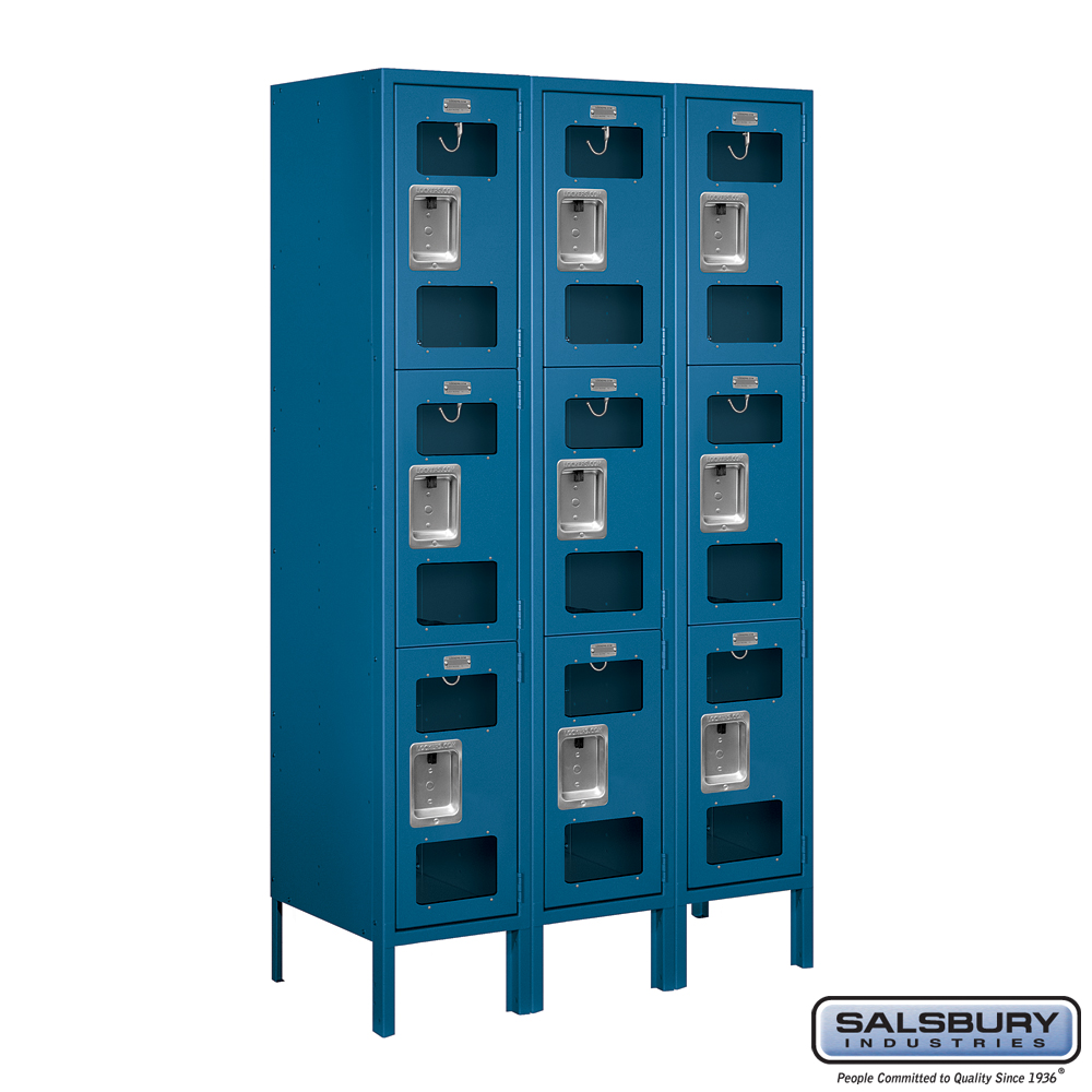 See-Through Metal Locker - Triple Tier - 3 Wide - 5 Feet High - 15 ...