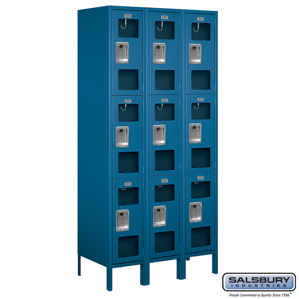 See-Through Metal Locker - Triple Tier - 3 Wide - 6 Feet High - 18 ...